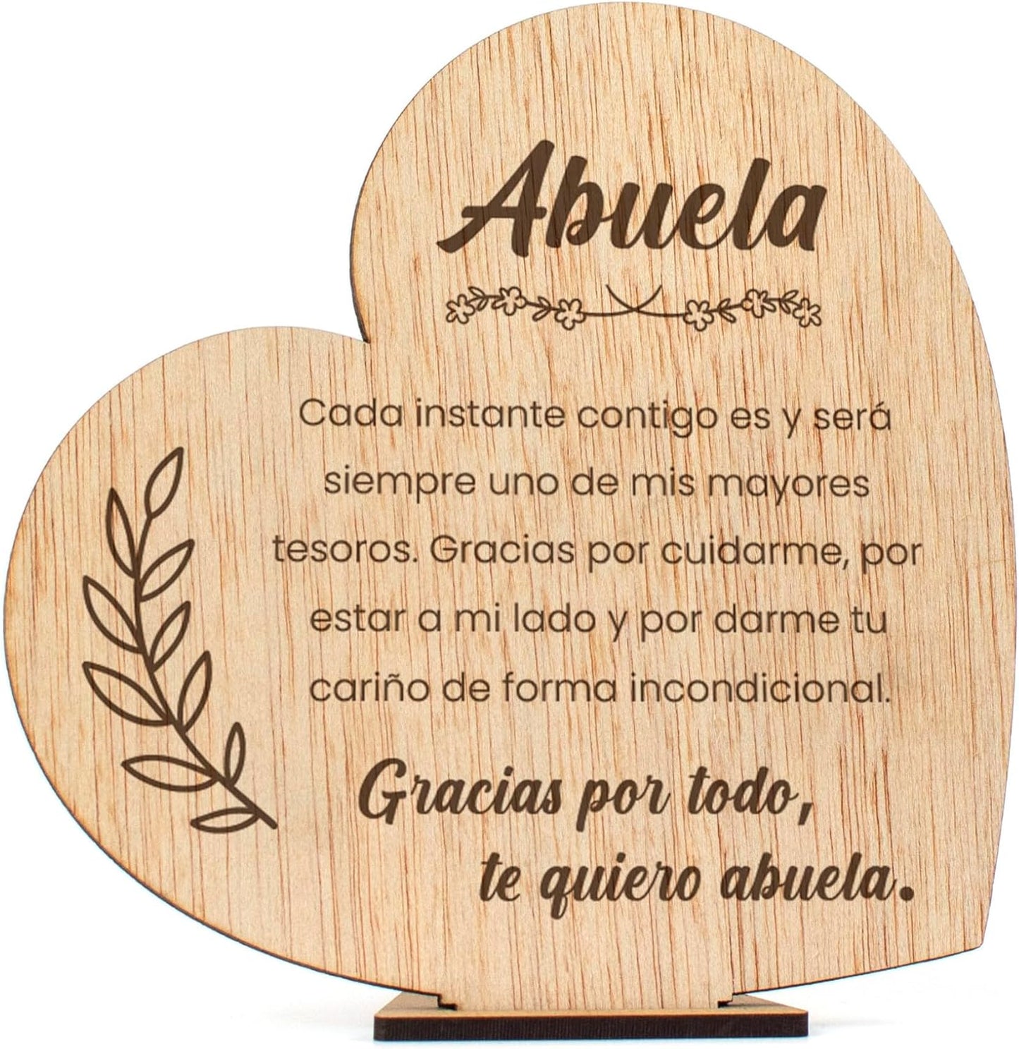 3.Placa con forma de corazón y mensaje emotivo