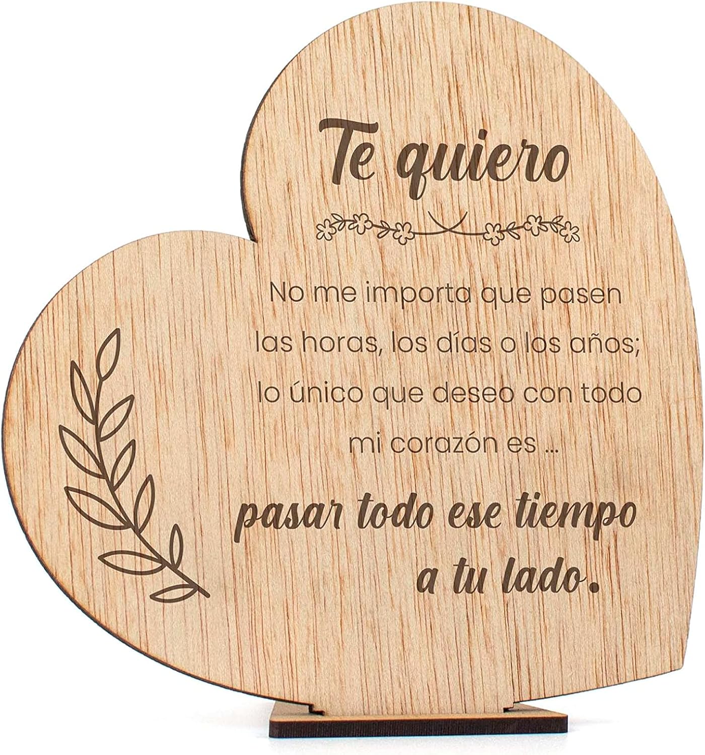 3.Placa con forma de corazón y mensaje emotivo