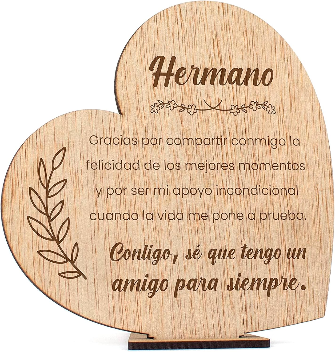 3.Placa con forma de corazón y mensaje emotivo