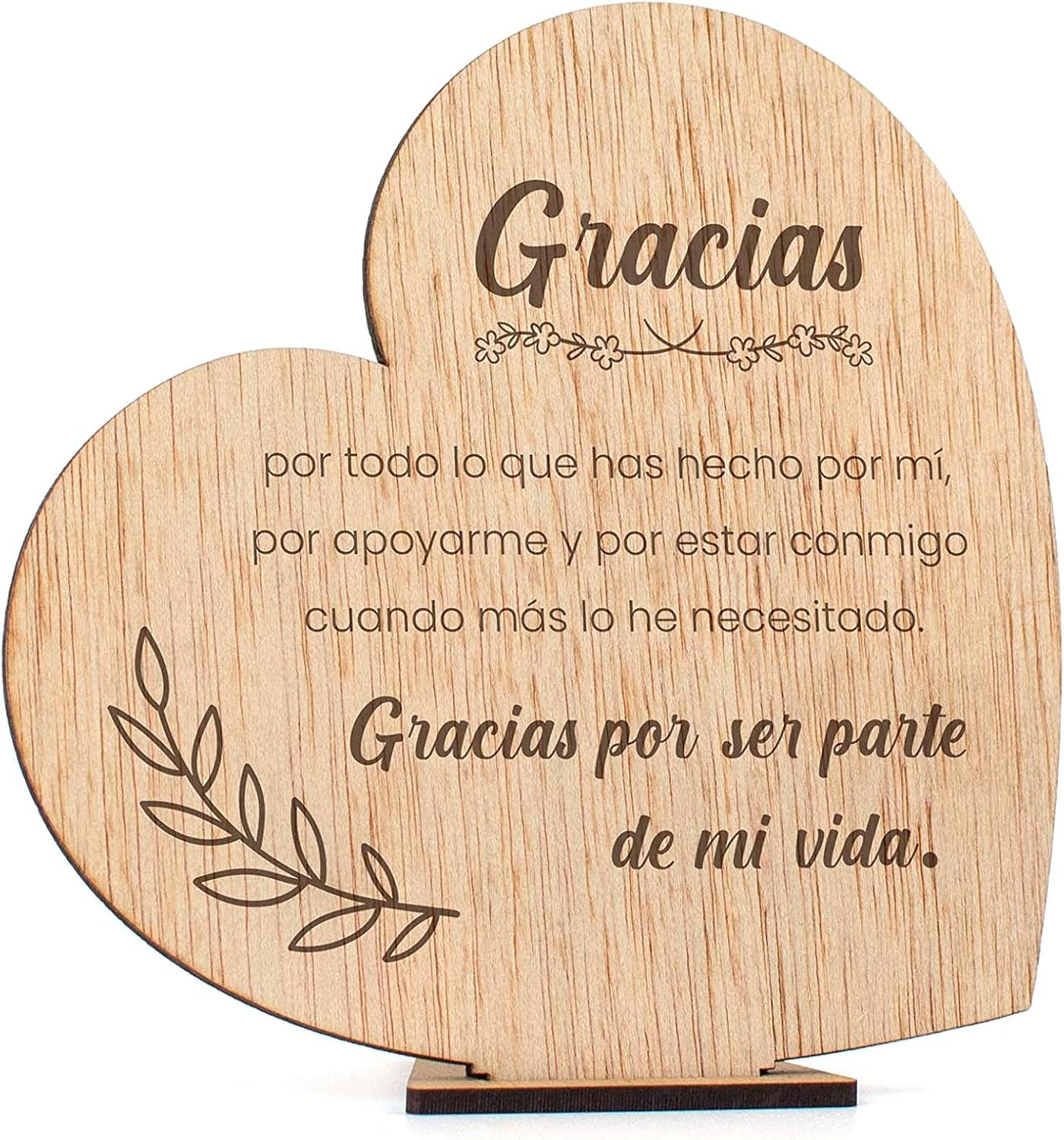 3.Placa con forma de corazón y mensaje emotivo